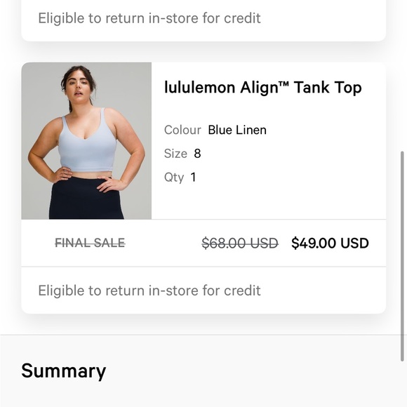Lululemon Align Tank in Linen Blue - Picture 4 of 4
